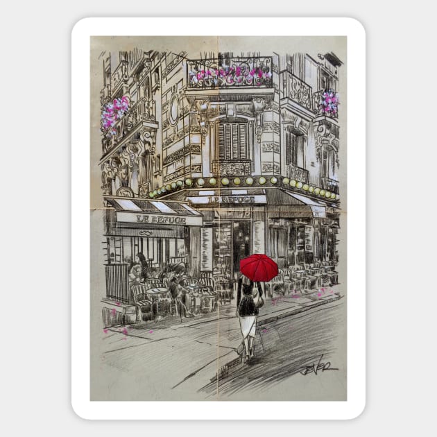 Morning Montmartre Sticker by Loui Jover 